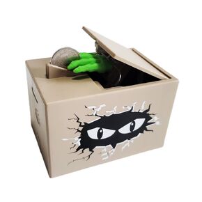 Ghost Hand Piggy Bank, Funny Terrible Stealing Coin Bank Prank Toy Money Saving Box Surprise Money Bank Toy (Grey)