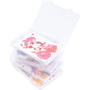 Homwaii Dried Flower Storage Box Set 5-Pack, Pressed Flower Preservation Kit with Blotting Paper, Ziplock Bags, DIY Bookmarks (6.3" x 4.3")