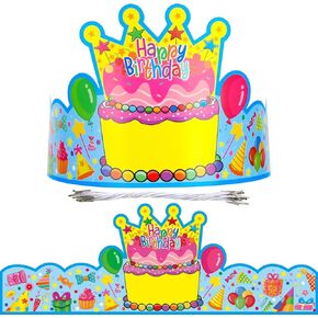 MADOO CITRUS 36 Pack Happy Birthday Hats for Kids Student Birthday Crowns Party Hats for Kids Classroom School VBS Party Supplies