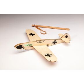 ME-109 Balsa Wood Historical WW2 Glider with 14 inch Wingspan and Slingshot