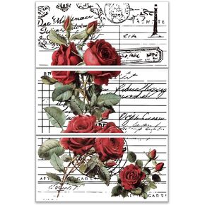 OLYCRAFT 3pcs/Set Red Rose Rub on Transfers for Furniture and Crafts 6x12 Inch Butterfly Furniture Decals Pink Rose Transfer Stickers Rub on Decals for Wood Furniture Home Decoration