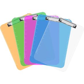 TOTiyea Clipboard Set of 25, 12.5 x 9 Inch Multi Color, Plastic Clipboard with Low Profile Clip, 75 Sheets Capacity, Standard Letter Size