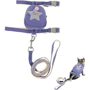 YARNOW 1pcs Adjustable Cat and Leash Comfortable Escape Design for Outdoor Walking Lightweight Vest Pattern for Kittens and Cats