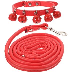 Pet Cat Dog Collar Leash with Bell Durable Pulling Rope Strap for Daily Use for Pets and Puppies