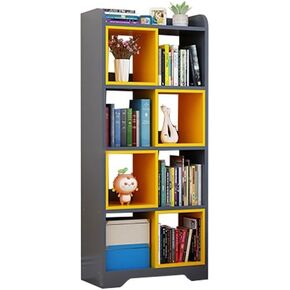 Small Bookshelf Floor-Standing Bookshelf Against The Wall Household Small Bookcase Space-Saving Student Multi-Layer Simple Storage Rack Simple and Modern for Office, Living Room(Small)