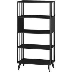 Small Bookshelf Simple Iron Bookshelf Storage Rack Floor-to-Ceiling Multi-Layer Storage Storage Shelf Office Bookcase in Living Room and Bedroom for Office, Living Room(120cm)