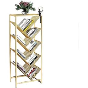 Small Bookshelf Simple Bookshelf Floor-Standing Simple Student Small Bookshelf Multi-Layer Iron Storage Rack Tree-Shaped Book Storage Rack for Office, Living Room(Medium)