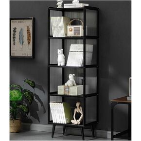 Small Bookshelf Bookshelf Floor Bookcase Household Storage Rack Living Room Multi-Layer Storage Cabinet Simple for Office, Living Room(S)