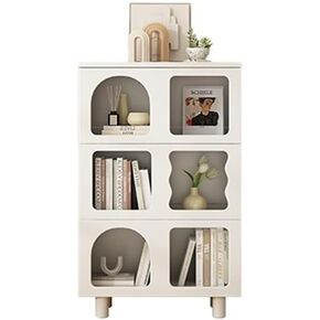 Small Bookshelf Bookshelf Bookcase Storage Rack Floor-Standing Home Living Room Multi-Layer Simple Storage Cabinet Against The Wall for Office, Living Room(130x61x32cm)