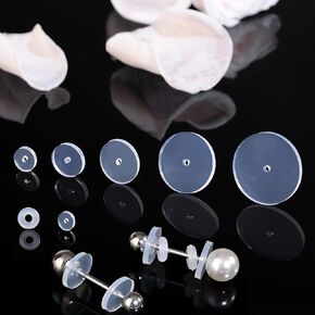 Clear Ear Lobe Support Patches for Earrings - Comfortable and Hypoallergenic Earring Backs for Droopy Ears - Prevents Stretching and Tearing. (5mm Disc)