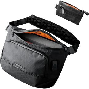 ALPAKA Bravo Sling Max and Zip Pouch,8L RFID-Blocking Sling Laptop Bag for Men with Maglockz Buckle, Lockable Zips & External USB Port-Cash and Card Zip Wallet with YKK Zipper, EDC Pouch for Men