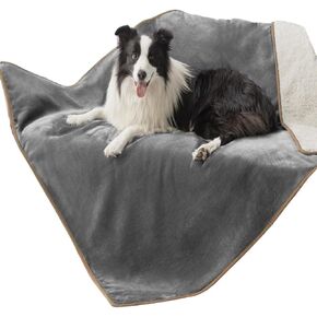 Waterproof Cat Blanket, Dog Blanket, Washable for Sofa Protection Soft Plush Reversible Pet Blanket for Small and Medium Dogs, Cat Blanket (Gray) (50x60in)