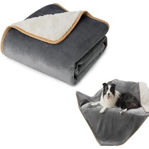 Waterproof Cat Blanket, Dog Blanket, Washable for Sofa Protection Soft Plush Reversible Pet Blanket for Small and Medium Dogs, Cat Blanket (Gray) (31x47in)