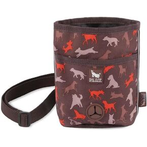 P.L.A.Y. Scout & About Deluxe Training Treat Pouch with Poop Bag Dispenser - 3 Way Wear, Detachable & Adjustable Strap, Reflective Strips, Water-Resistant Back Zipper Pocket, Squeaker (Wildflower)