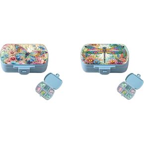 ARTopet Diamond Art Painting Mini Storage Box with 6-Grid Creative Design Compact Portable Small Case for Purse Travel Daily (Butterfly)