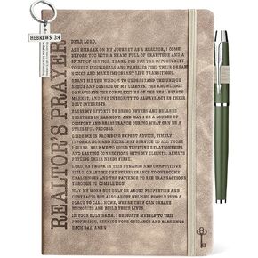 Realtor Gifts Men Women, Realtor Prayer Leather Journal 200 Pages Notebook A5 Lined with Pen, Gift for Real Estate Agent, Appreciation Thank You Gift for New Realtor Birthday Closing Christmas