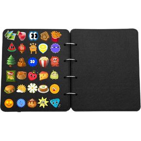 6 Pages A5 Enamel Pin Display Book, Pins Collection Storage Organizer, Clear PVC Cover, Portable Travel Pin Display Book for Brooch Collectors, Black
