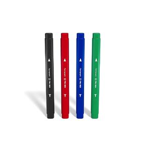TRU RED Staples TR57828 Pen Permanent Markers, Twin Tip, Black/Red/Blue/Green, 4/Pack
