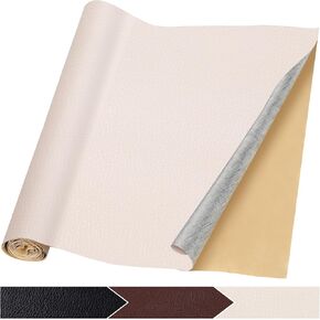 Leather Repair Patch Tape, 3 x 60 Inch Leather Repair Kit for Furniture, Self Adhesive Leather Repair Patch for Couches, Car Seats, Sofa, Office Chairs, Handbags Vinyl Repair Tape Kit (Light Beige)