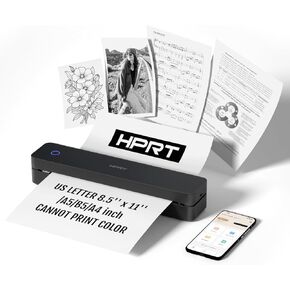 HPRT Portable Thermal Printer for Travel ، و Support INKless Printer Support 8.5 "× 11" خطاب أمريكي و A4 A5 ، و Bluetooth Wireless Print