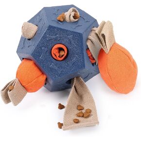 Dog Snuffle Ball - Upgrade Ball Interactive Puzzle Dog Toys, Foraging Truffle Pads Puppy Snack Dispenser Slow Feeder Suitable for Any Size Pet with Squeaky Carrot Toys (Blue)