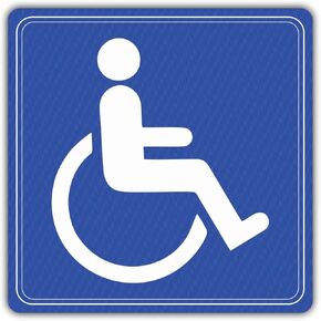 Handicap Sign Sticker - (Pack of 12) 6" x 6" Large Disable Disability Wheelchair Symbol Laminated Vinyl Decals