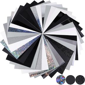 36 Sheet Metallic Glitter Cardstock Paper A4 Construction Paper Cardstock 250gsm/92lb Mirror Glitter Matte Multi-material combination for Printer Scrapbook School Office Supplies(Blue Color)