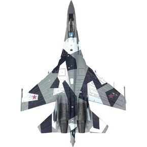 1/100 Scale Russian SU35 Fighter Diecast Model Plane, Alloy, Military, Gray
