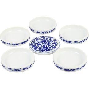 1Set Artistic Ceramic Color Mixing Tray Porcelain Watercolor Pigment Palette Easy to Clean Painting Tools for Artists and Design for Color Mixing
