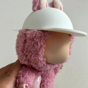 3D Printed Accessories for Labubu 17 cm Plush Figures – Graduation Cap, Baseball Cap, Horror Hockey Mask & Muzzle Mask – DIY Decor for Mini Doll Collectors (No Doll) (Blank Baseball Cap)