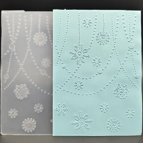 Plastic Embossing Folder A6 Size Christmas Snowflake Pendants Paper Crafts Plastic Textured Impressions for Card Making Scrapbooking
