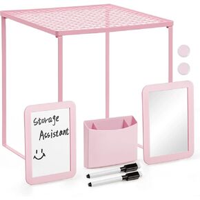 Locker Organizer Accessories Kit for Girls, 8 Pcs Pink Locker Decorations for Middle School, Back to School Preppy Essentials Set