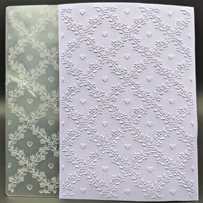 Plastic Embossing Folder 5x7 Inch Love Vines Paper Crafts Plastic Textured Impressions for Card Making Scrapbooking