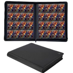 1408+ Pockets Trading Card Binder, 16-Pocket Card Ablum Compatible with MTG,Sports Cards & Other Standard Size Trading Card (Black)