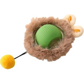 Interactive Smart Pet Ball – Rechargeable Rolling Toy with Furry Cover, LED Lights & Obstacle Avoidance for Dogs & Cats