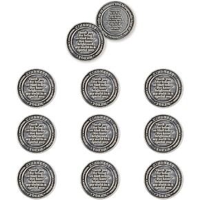 Kindness Coins, Bulk Set of 10 Tokens of Appreciation, Sunday School Gifts for Kids, Inspirational & Motivational Handout Reward Incentives, Pass It On Affirmations for Random Acts of Kindness & Love