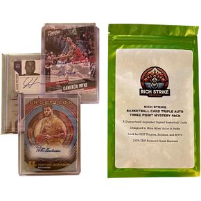Rich Strike Basketball Card Triple Auto Three Point Mystery Pack. 3 Guranteed Signed Basketball Cards.