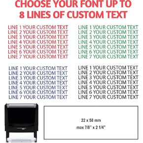 Custom Stamp 1 2 3 4 5 6 7 8 Line Stamp Self Inking Personalized Approved Rejected Emailed Completed Office Business Address Stamp