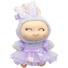 Pink Layered Tulle 17cm Doll Clothes with Hat| Summer Sweet Dress Set with Pink Straw Hat, Fits 5.9-6.7 Inch Doll Clothes for Labb Girl Outdoor Photoshoot (Pink+Straw hat)