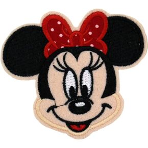 Cute Mouse with red Polka dot Bow, Sew On or Iron On Embroidery Applique Patch, 3.5" x 3"
