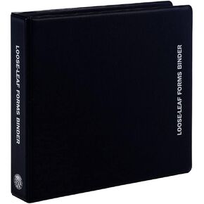Black Loose-Leaf Forms Vinyl Binder Paperwork Holder, 9.5" x 10.25" - Three D-Rings, 4" Deep Inside Pockets - Economy Document Holder for Log Sheets, J. J. Keller & Associates, Inc.