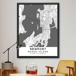 Map of Newport, Rhode Island, Light 2 (24x36)