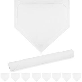 3 Pieces White Baseball Home Plate Rubber Baseball Bases 16 inch Softball Home Plate Kickball Bases Throw Down Home Plate for Kickball Practice Pitching Hitting Training Equipment (3 PCS) in Kuwait