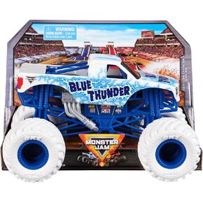 Monster Jam, Official Blue Thunder Monster Truck, Collector Die-Cast Vehicle, 1:24 Scale, Kids Toys for Boys and Girls Ages 3 and up