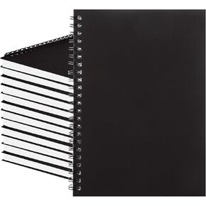 MIVIDE 24 Pack Black A5 Spiral Notebook, 8.2 x 5.7 Inch 60 Pages Hardcover Spiral Lined Notebook Journal, Lined Travel Bulk Writing Paper Notebook for School Business Office Supplies
