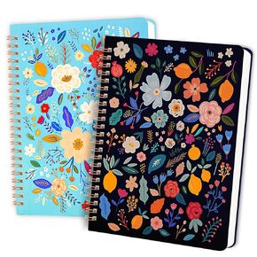 waliwalili Aesthetic Spiral Notebook College Ruled for Women & Men, A5 6x8, 160 Pages, Lined Hardcover Journal for School, Office & Note Taking, Thick Paper Flora Notebook for Writing