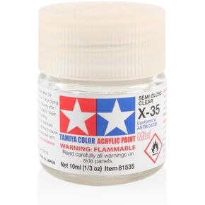 TAMIYA Acrylic Mini X-35 Semi Gloss Clear 10ml Bottle TAM81535 Plastics Paint Acrylic