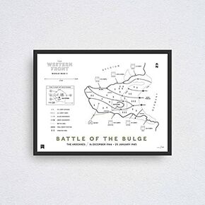 Patriotic Wall Art - Battle of the Bulge Map Poster - World War 2 Map Wall Art - World War 2 Memorabilia - War Map for History Classroom Decorations - Accurate WW2 Map Made in USA - Battle Map Original Artwork (18inch x 24inch)