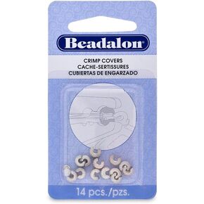 Beadalon Crimp Covers, 4 mm / .157 in, Sparkle, Silver Plated, 14 pc