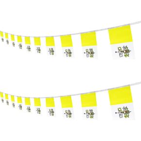 Vatican String Banner Flag,16 ft 20 Mini Flags String, 5.5 x 8.2 Inch String Flag Banner, Indoor and Outdoor Party Decorations.